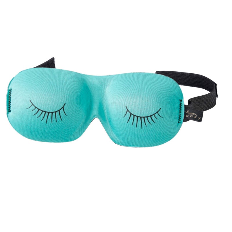 Bucky Ultralight Comfortable Contoured Travel and Sleep Eye Mask, Aqua Eyelash, One Size - Image 1